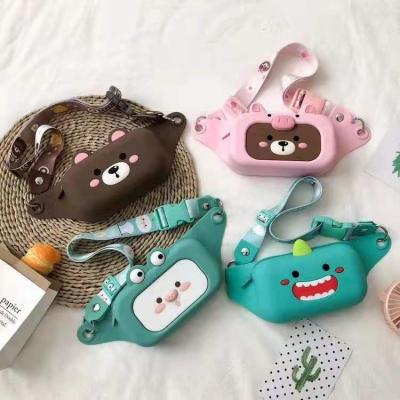 China Water Proof Fashion Mini Silicone Designer Messenger Bag Crossbody Cartoon Waist Bags For Kids for sale