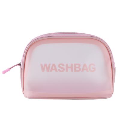 China Custom Fashion Logo PU Fashion Logo Bath Bag Large Capacity Transparent Cosmetic Bag Wash Waterproof Makeup Bag for sale