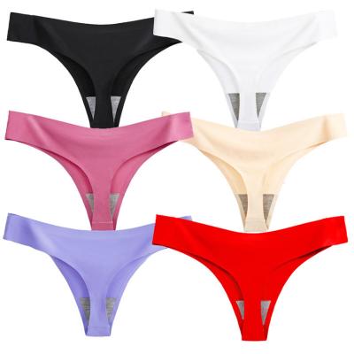 China Breathable Sexy Panties Women's Briefs G-String Thong Solid Color Pantys Female Lingerie L-4XL for sale