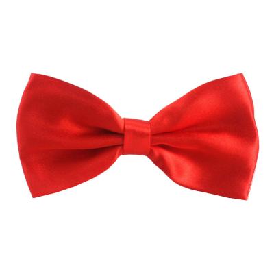 China 100% Polyester Mens Bow Ties Women Neck Ties Solid Colors Wedding Party Butterfly Bow Tie for sale