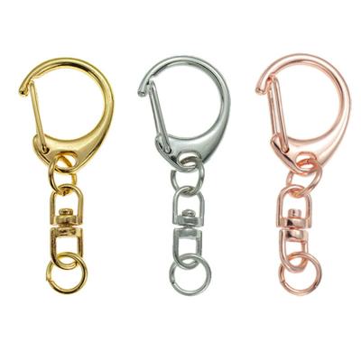 China Split Metal Key Ring Lobster Clasp Key Hook Key Chain With Split Ring For DIY Supplies Jewelry Making for sale