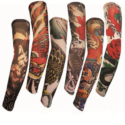 China Tattoo Sleeves Tattoo Seamless Sleeves Quick Dry UV Protection Outdoor Temporary Fake Running Arm Sleeves Skin Protective Nylon Stockings for sale