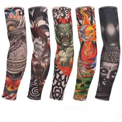 China Tattoo Sleeves 3D Tattoo Printed Outdoor Cycling Sleeves Armwarmer UV Protection MTB Bike Bicycle Sleeves Arm Protection Ridding Arm Sleeves for sale