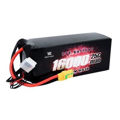 China High Rate Capability 22.2V 22.8v ebattery 22.2V 22.8v lipo battery 16000mah 25c 6s 22000 wholesale pack for sale