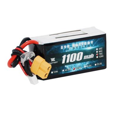 China High Rate Capability 100C 1100mAh High C Battery Li Polymer Battery Packs 7.4V 14.8V 18.5V 22.2V Battery For FPV for sale