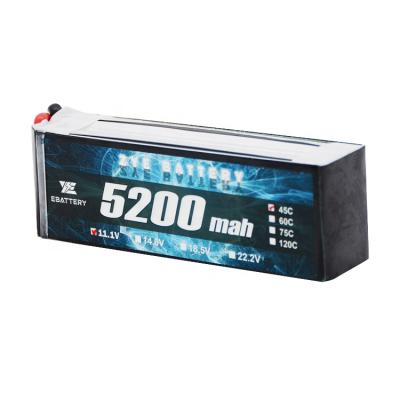 China High Rate Capability Li Ion Battery 10C 3S 4s 14.8v 5200mAh LiPo Battery With 3.5mm Banana Plug For Helicopters for sale