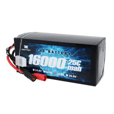 China Wholesale High Rate Capability lipo 25c 16000mah 22.2v 6s7s 1085180 rc lipo battery for drone for sale