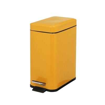 China Squeezing Type Narrow Multicolor Indoor Pedal Dustbin Powder Coating Dustbin Kitchen Pedal Receptacle Soft Reasonable Prices With Inner Bucket for sale