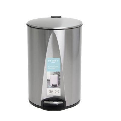 China Squeezing Type Stainless Steel Fingerprint Proof Soft Slap-Up 5L Mini End Waste Bin With Pedal Nice Bathroom Bin With Inner Bucket for sale