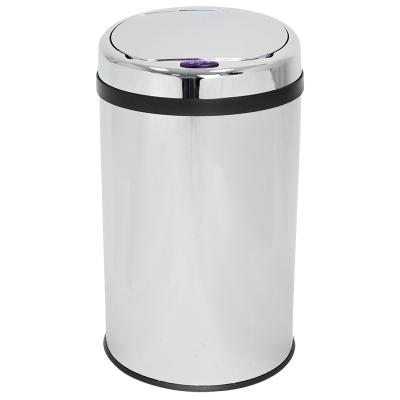 China Touchless Stainless Steel 30L Round Large Round Sensor Smart Trash Can Kitchen Touchless Automatic Indoor Automatic Trash Can for sale