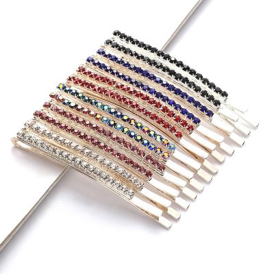 China Fashion Colors Crystal Rhinestone Diamond Bobby Pins Decorations Hairpins Hair Clips Bangs Clips Gifts For Lady Women Girls for sale