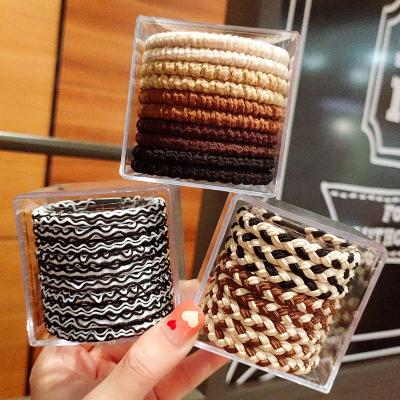 China Fashion Ins Style Wavy Spiral Women Girls Hair Bands Braided No Hurt Rubber Bands Polka Dot Scrunchies Set Braid Hair Ties for sale