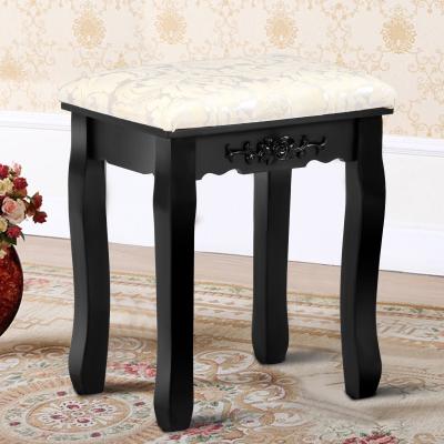 China Wholesale Wooden Dressing Table Wooden Stool Legs Modern Cushion Seat Wooden Bedroom Stools for sale