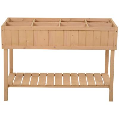 China CLASSIC Outdoor Wooden Box Natural Color Wooden Planter Stand For Plants Plant Free Shipping Rack for sale