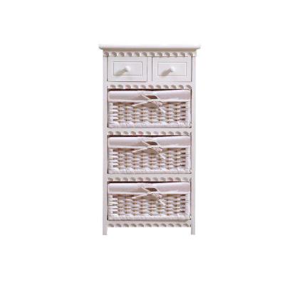 China Modern drawers and basket wardrobe organizer basekt cabinet storage wicker chest for sale