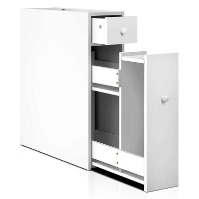 China White Modern Small Bathroom Storage Floor Cabinet Corner Bathroom Storage Cabinet for sale