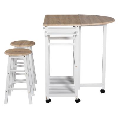 China Foldable bar table set and 2 stool foldable dining table set wooden bar stool and table for sale