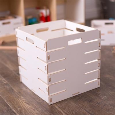 China Wooden Crafts Plywood Bookcase Stored Cube Baskets For Cube Furniture Basket Cube Storage for sale