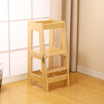 China Wooden PANEL Counter Height Kitchen Step Stool Folding Kitchen Helper Stool for Toddlers for sale