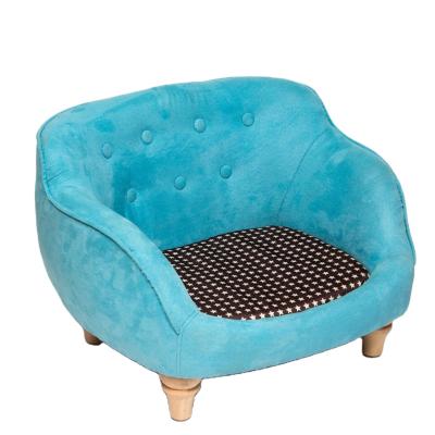 China Wholesale Luxury PU Leather And Foma Frame Raised Dog Antibite Washable Raised Dog Sofa for sale