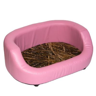 China High quality pu leather and foma hand wash comfortable multiple colors portable pet bed for sale