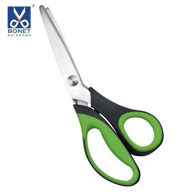 China Stainless Steel Plastic Handle Wave Punch Scissors for sale