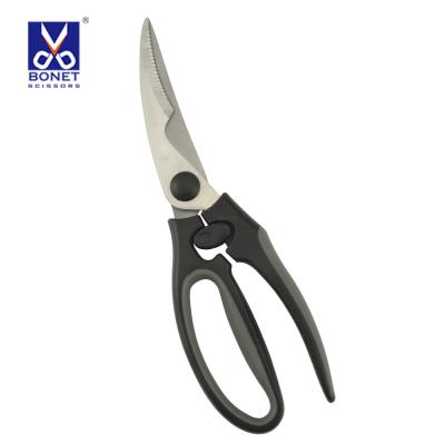 China Eco-friendly Plastic Handle Poultry Scissors Safe Locked Design Bone Cutting Scissors Poultry Shears for sale