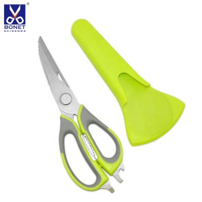 China Magnetic Refrigerator Kitchen Scissor Holder Kitchen Shears Vegetable Herb Poultry Heavy Duty Kitchen Scissors Detachable Chicken Meat Fish for sale