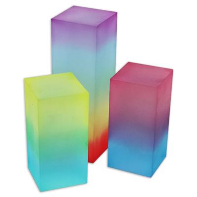 China Deploying Colored Semipermeable Dye Acrylic Solid Block Sandblasting Custom Made Goods Plexiglass Acrylic Cuboid for sale