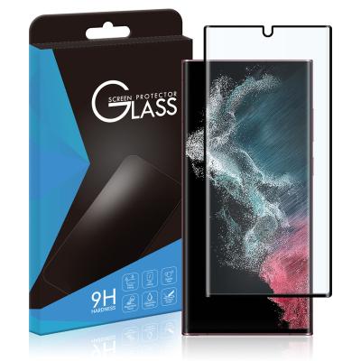 China Cell Phone OEM Factory 9H Phone Protect Printing Silk Tempered Glass For Samsung Galaxy S22 Ultra Easy Apply Full Coverage 3D Screen Protector for sale