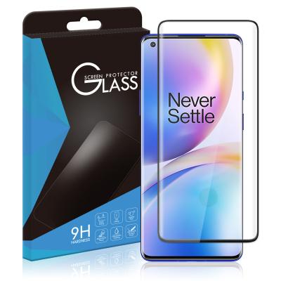 China Bubble Free For Oneplus 8 Oneplus 8 Pro 3D Silk Printing Screen Protector Curved Full Glue Tempered Glass for sale