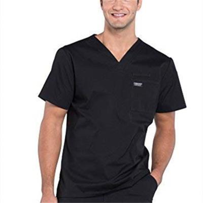 China Men's Stretchy Stylish Short Sleeve V-Neckline Doctor Nurse Doctor Nursing Top Hospital Hospital Scrubs Uniforms Workwear for sale