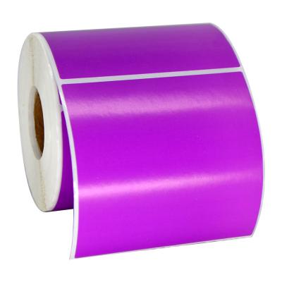 China Wholesale White 100mmx100mm Transfer Barcode Roll Thermal Purple Art Paper 500pcs Label Sticker For Dymo Zebra Printer for sale