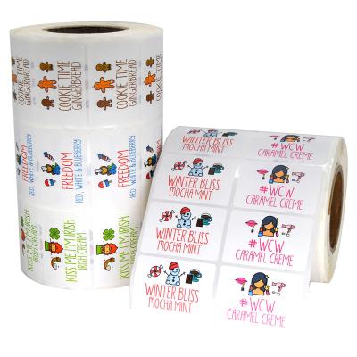 China Waterproof Wholesale Roll Thermal Transfer Labels Custom Adhesive Sticker Coated Paper Label For Trademark Of Food Or Gifts Products for sale