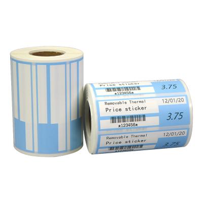 China Supermarket Shelf Label Waterproof Custom Roll Printed Direct Thermal Removable Adhesive Sticker For Retail Store Label Printing for sale