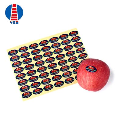 China Factory supply waterproof custom LOGO printed label adhesive paper sticker for fruits and vegetables for sale