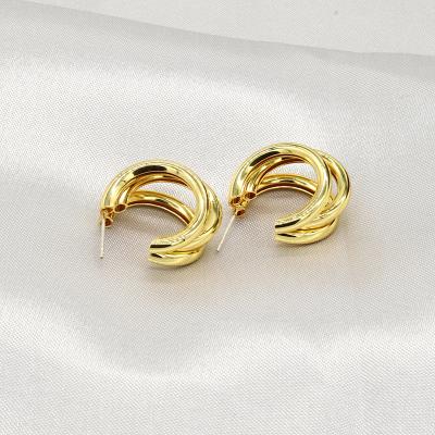 China SY TRENDY Gold And Silver Color Round Drop Earring For Women Combine Three-layer Earrings Trendy 2022 Hot Ear Accessories for sale