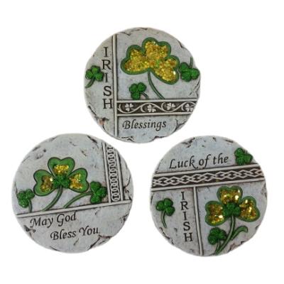 China St Patrick's Day decor. 2020 New Style Cement St. Patrick's Day Stone Stepping Decorations for sale