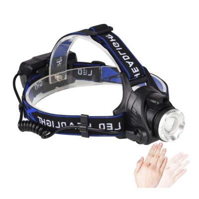 China Outdoor USB Rechargeable Sensor Head Lamp With T6 Head Led Lights Head Lithium 18650 Lamps Led Rechargeable Headlight for sale