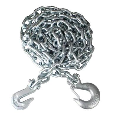 China Used Galvanized Steel Trailer Truck Log Chain With Hooks Metal Trailer Hook And Assembly Metal Chain Chain Hook for sale