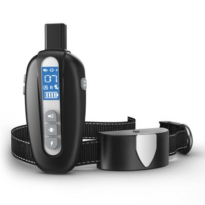 China Viable Waterproof Rechargeable Dog Electric Shock Dog Training Collar With Remote With Beep Vibration Shock Safe Modes for sale