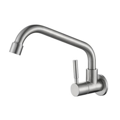 China Guangdong Fashion Modern Faucet In The Wall 304 Stainless Steel Kitchen Faucet Single Brushed Cold Water Faucet for sale