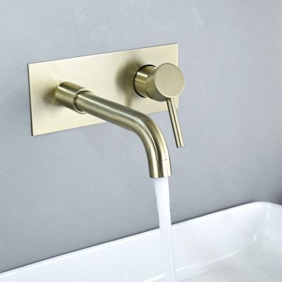 China Factory Direct Sale Modern Wall Mount Concealed Stainless Steel Basin Faucet for sale