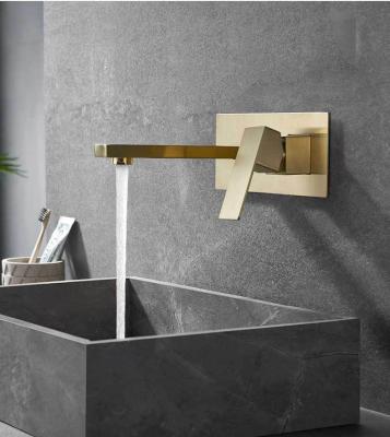 China China Manufacturer Modern Bathroom Basin Faucet Brushed Gold Sink Basin Mixer Tap for sale