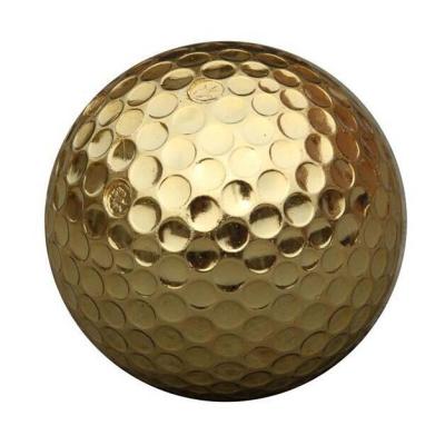 China Surlyn And Logo Synthetic Rubber Custom Gold Plated Color Gift Golf Balls for sale