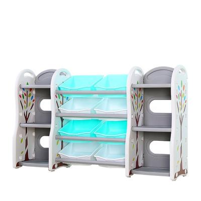 China 2020 Children's Furniture Toy Shelf Plastic Toy Storage Plastic BasketsToy Storage Playroom Shelf for sale