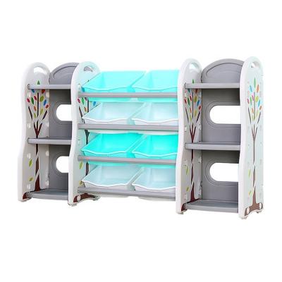 China Kids Playroom Storage Baskets Furniture Toy Shelf Plastic Toy Storage Shelf for sale