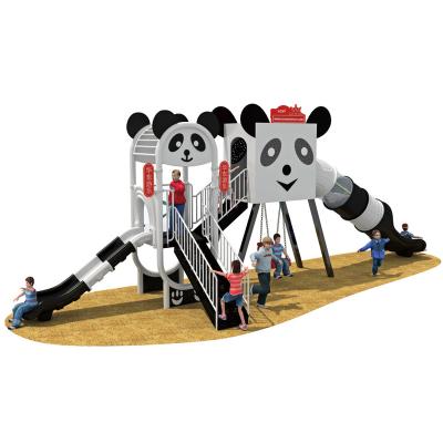 China Durable Panda Theme Outdoor Stage Environmental Plastic Playgrond Multifunctional Outdoor Luxury New Design For Resident Mall Outdoor Game for sale