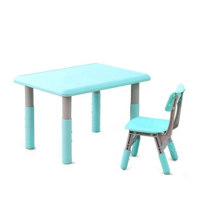 China Updated Plastic Children Writing Game Party Furniture Kindergarten Study Kids Plastic Chairs Tables Set for sale