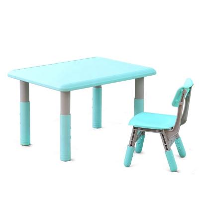 China Plastic Indoor Height Adjustable Kids Table And Chair Set Square High Quality Kids Study Table for sale